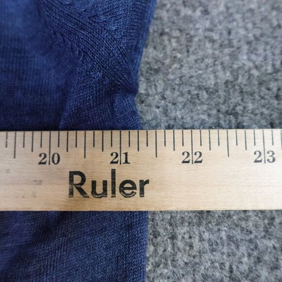 Jared Lang Sweater 2XL Blue Merino Wool Blend Thin Knit NEW - Picture 6 of 6